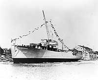 Photo # NH 79078:  Launching of USS Chattanooga, 7 August 1943.  She was renamed Uniontown before completion.