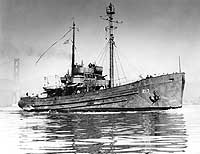 Photo # NH 83830:  USS ATA-217 underway in San Francisco Bay, California