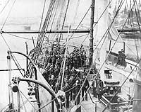 Photo # NH 85666:  View on board USS Tioga, during or soon after the Civil War