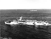 Photo # NH 96206:  USS Cowpens en route to the Palaus, 31 August 1944