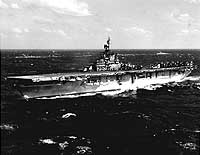 Photo # NH 96936:  USS Valley Forge at sea with a deckload of S2F aircraft, March 1956