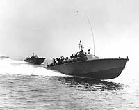 Photo # NH 97974:  USS PT-105 during exercises off the U.S. East Coast, 12 July 1942