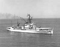 Photo # NH 97999:  USS Valcour underway with awnings spread after 1965