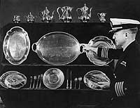 Photo # NH 99020:  USS Spokane's silver service, presented by the City of Spokane, Washington 