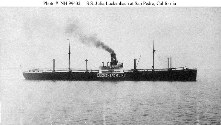 Civilian Ships Ss Julia Luckenbach Freighter 1917