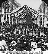 Photo # NH 100338:  Marines from the Great White Fleet parade in Sydney, Australia, August 1908