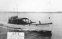 Photo #  NH 102258:  Motor boat Tech III underway, prior to World War I