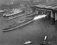 Photo # NH 105177:  Launching of the battleship Washington, 1 September 1921