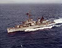 Photo # KN 13021:  USS Basilone underway off Oahu, Hawaii, February 1966.