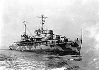 Photo # 19-N-26612:  USS Barnegat off the Boston Navy Yard, 1 January 1942