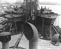 Photo # 19-N-33168:  USS PT-108 (left) stowed aboard SS Joseph Stanton, August 1942