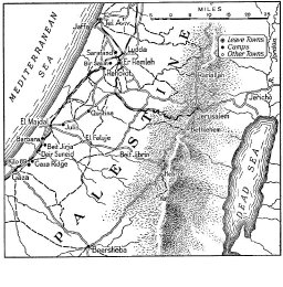 Map: Palestine: Leave towns and military encampments