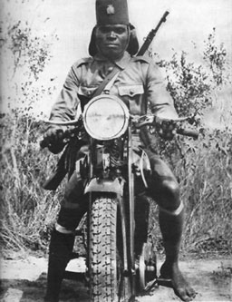 Soldier on motorcycle