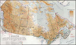 Map 3: Canada--Showing Commands, Military Districts, Home Defence Formations and Places of Military Importance, 1939-1945