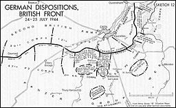 Sketch 12.--German Dispositions, British Front, 24-25 July 1944