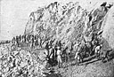 Sappers and Miners of the Indian Army clearing a road block between Asmara and Massawa