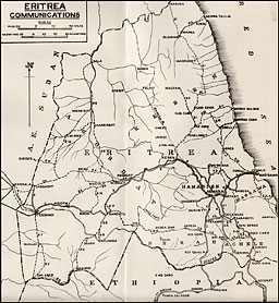 Map of Eritrea Communications
