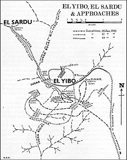 Map of El Yibo, El Sardu & approaches