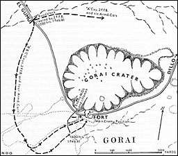 Map of THE ATTACK ON GORAI BY 2nd FIELD FORCE BATTALION.