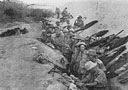 South African infantry dug in among the dunes at Gobwen. <i>(Photo ■</i> Terence McNally.)