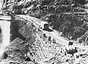 When considerable demolitions, such as this on the Harar-Diredawa road, threatened to hold up the advance, 'barrel bridges' proved a most effective means of keeping columns on the move.