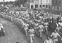 The 1st Transvaal Scottish march through Addis Ababa.