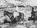 Brigadier D. H. Pienaar mounted on one of the sure-footed Abyssinian mules at Amba Alagi.