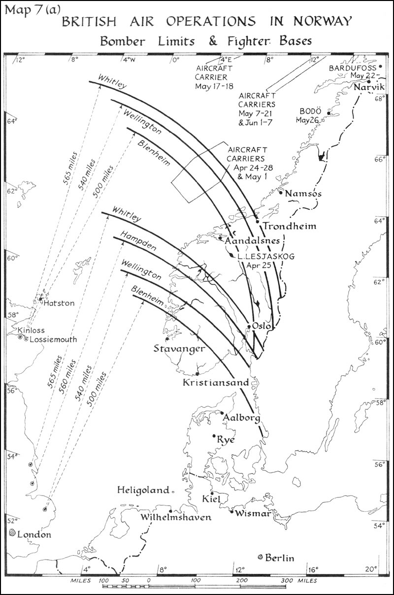 British bombers action radius