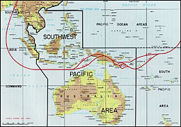 Plate No. 10, The Boundaries of the Southwest Pacific Area and the Extent of the Japanese Advance