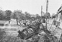 Wrecked German Armor Bulldozed Off a Road Near Roncey