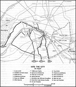Map 18. Into the City, 25 August