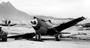 DESTROYED CURTIS P-40 FIGHTER PLANE at Bellows Field (top); wrecked
planes at Wheeler Field after the 7 December attack (bottom). Of the Army's 123
first-line planes in Hawaii, 63 survived the attack; of the Navy's 148 serviceable
combat aircraft, 36 remained. Only one small airfield on the north shore near
Haleiwa was overlooked during the raid.