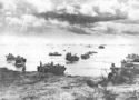 COAST GUARD-MANNED LANDING BARGES STRIKE AT THE BEACHES NEAR GUAM