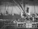 BOMB POCKED WATERS OFF SICILY DURING THE INVASION