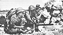 .30 caliber machine gun in action on Peleliu
