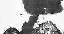 Japanese ridge positions on Peleliu under air attack