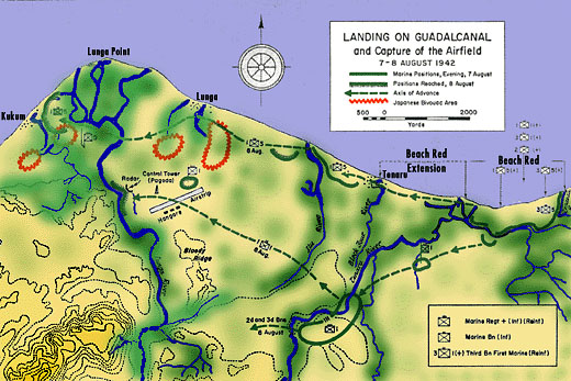 guadalcanal map 1942