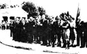 LtCol Horace W. Fuller, USMCR, Commanding Officer, Jedburgh Team BUGATTI at ceremonies marking the liberation of Tarbes, Haute Pyrennes, France, 1944