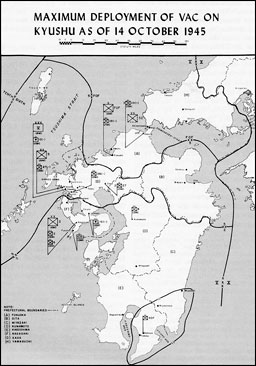 Map 28: Maximum deployment of VAC on Kyushu as of 14 October 1945