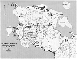 Map 8: 6th MarDiv Progress, Motobu Peninsula, 14 April 1945