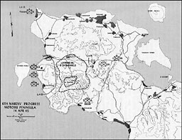 Map 8: 6th MarDiv Progress, Motobu Peninsula, 14 April 1945