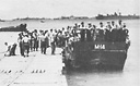 Pontoon (Floating) Landing for Liberty Parties with LCM Alongside--(LCM and LCVP in background)