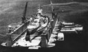 Battleship in a 10-section Advance Base Sectional Dock