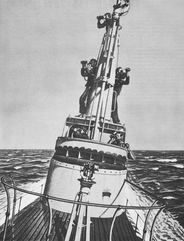 Submarine Lookouts--Painting by Griffith Baily Coale, 1944