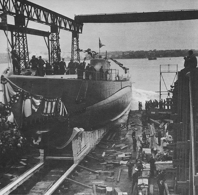 Launching Shark, Groton, 21 May 1935