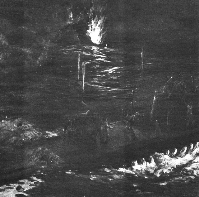 Night Battle--Painting by E.V. Vandos