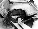 Image: USN NR&L (MOD) 39744 USS Tennessee, showing penetration of bomb through catapult and top of turret III.