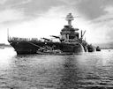 Image: USN NR&L (MOD) 39756 USS West Virginia approaching drydock, 8 June 1942.