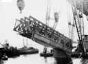Image: USN NR&L Lifting of Section I of the five-section main cofferdam patch for Oklahoma.