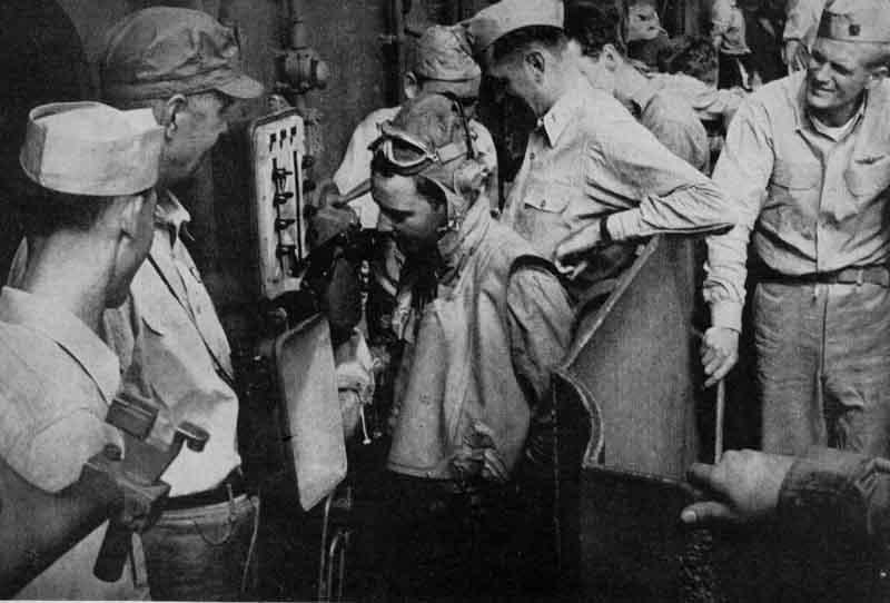 Aerial Gunner describing the raid over the ship's loud speaker